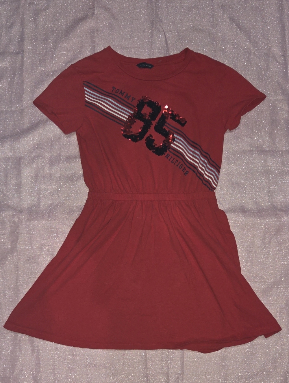 Tommy Hilfiger Red Girls' Sequin '85' Casual Dress